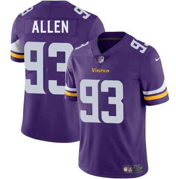 Men & Women & Youth Minnesota Vikings #93 Jonathan Allen Purple 2025 Vapor Limited Stitched Jersey
